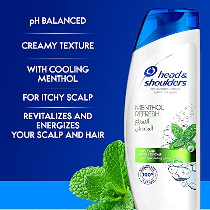 Head & Shoulders Menthol Refresh Anti-Dandruff Shampoo for Itchy Scalp, 2 x 400ml - Image 5